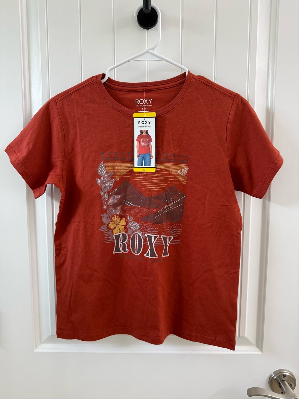 Roxy Women Rust Graphic Tee - Roxy Logo